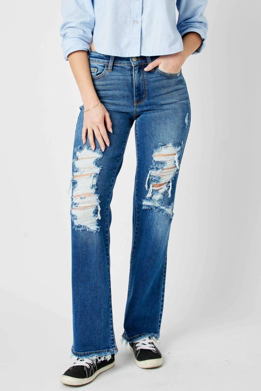 NEW JUDY BLUE mid rise dad jean in blue